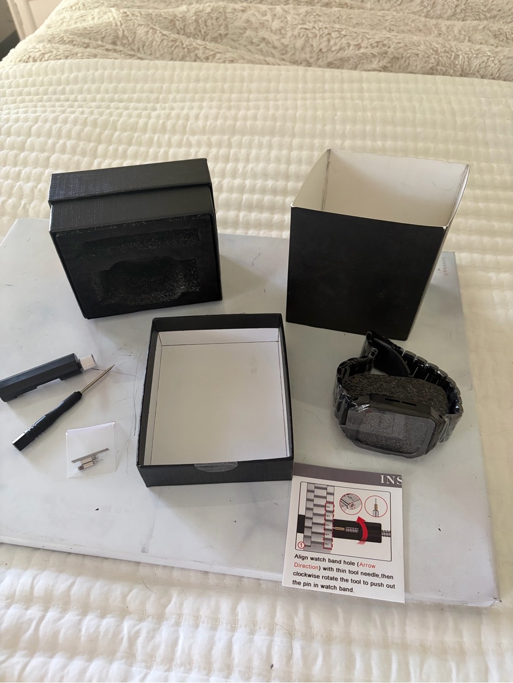 Black Smartwatch Metal Band for Apple iWatch 49mm